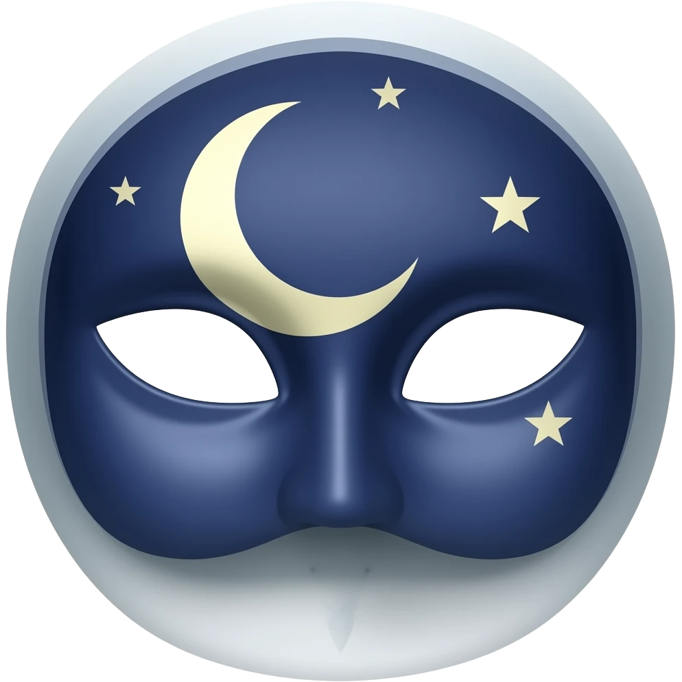 masque de nuit, la vue est en 3 quart emoji