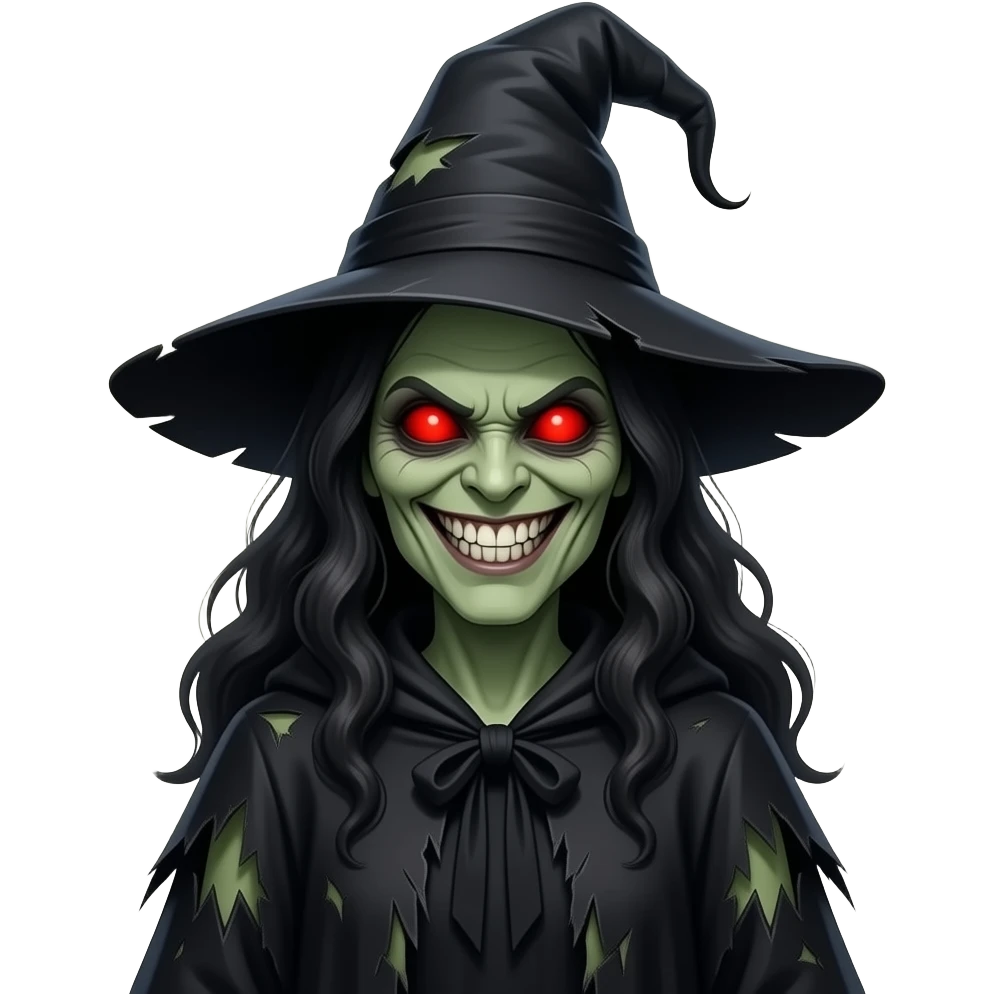 Scary witch ugly emoji