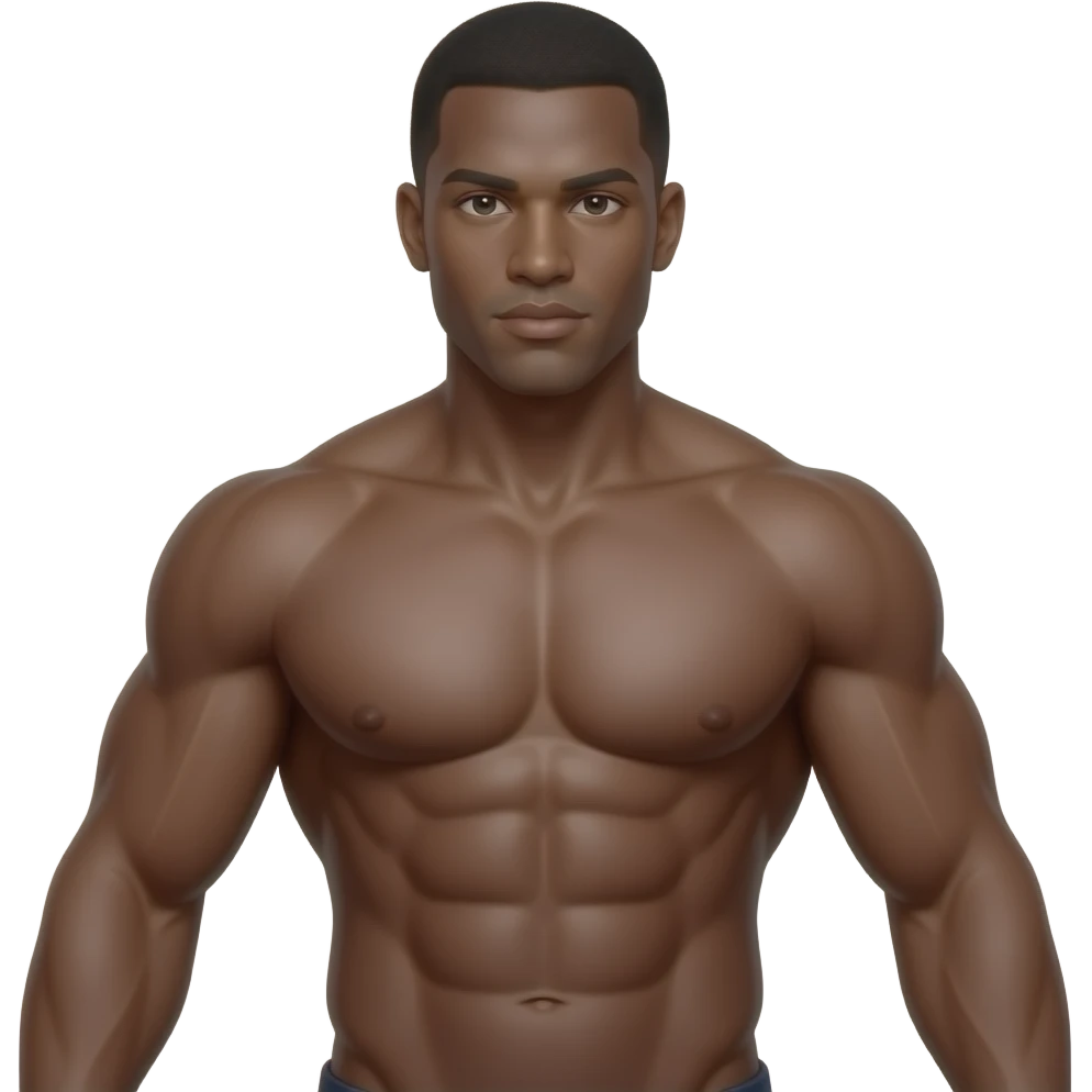 Black muscle guy naked full body big cock emoji