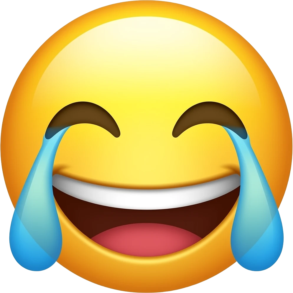 A mogging version of this emoji 😂 like just have the face yellow but have a defined jawline emoji