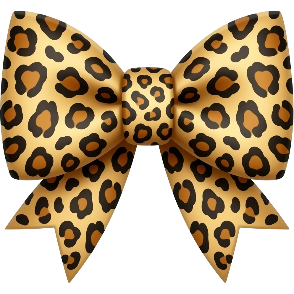bow with leopard print emoji