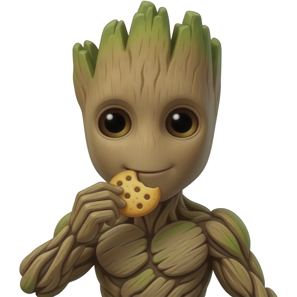 Groot eats cookie emoji