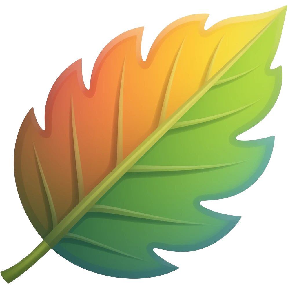 colorful leaf emoji