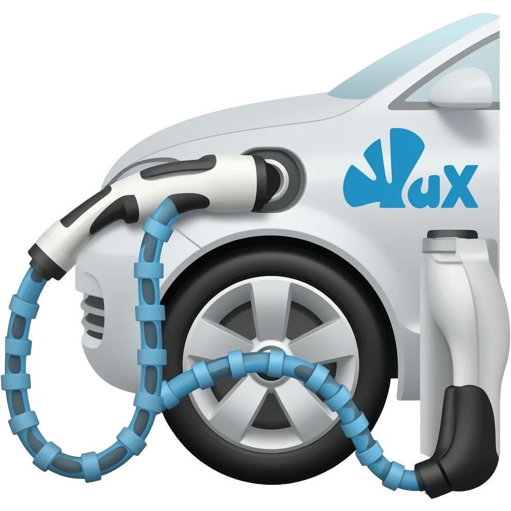 EV charger plugged into car emoji