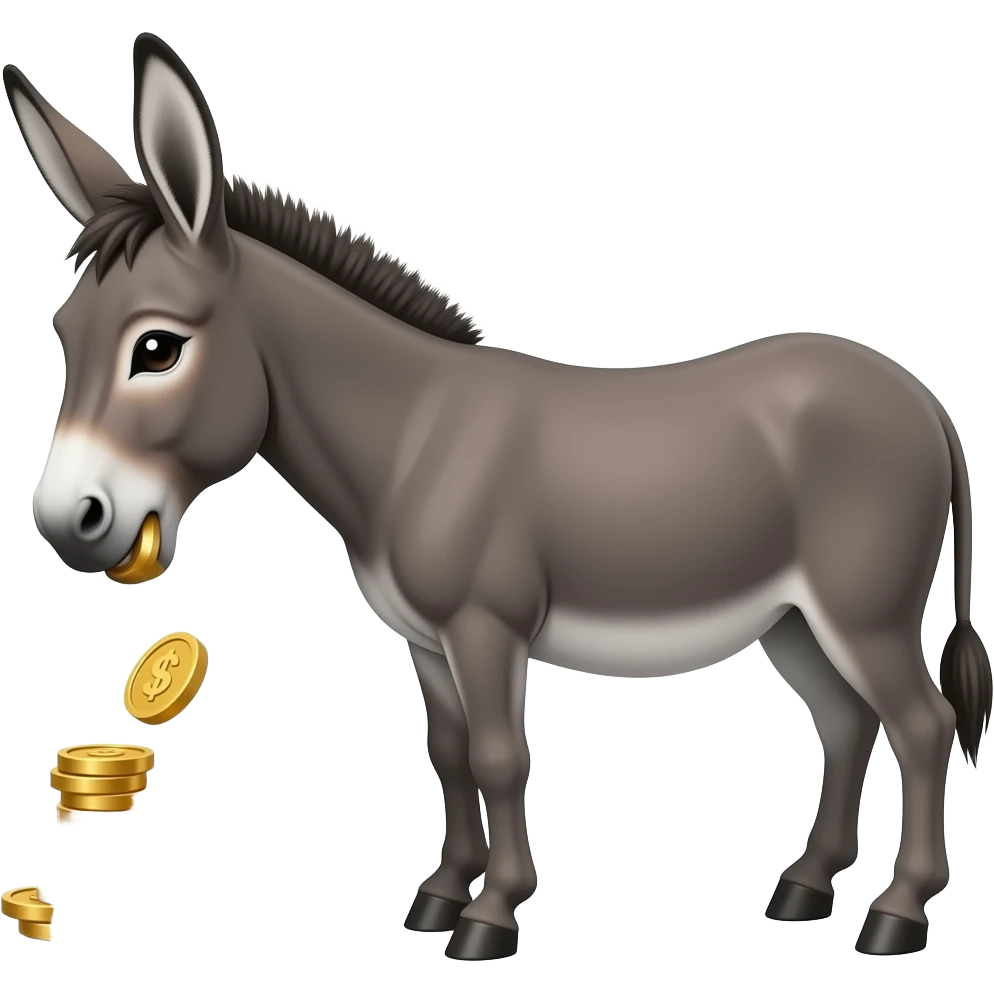 Esel der Golddukaten scheißt emoji