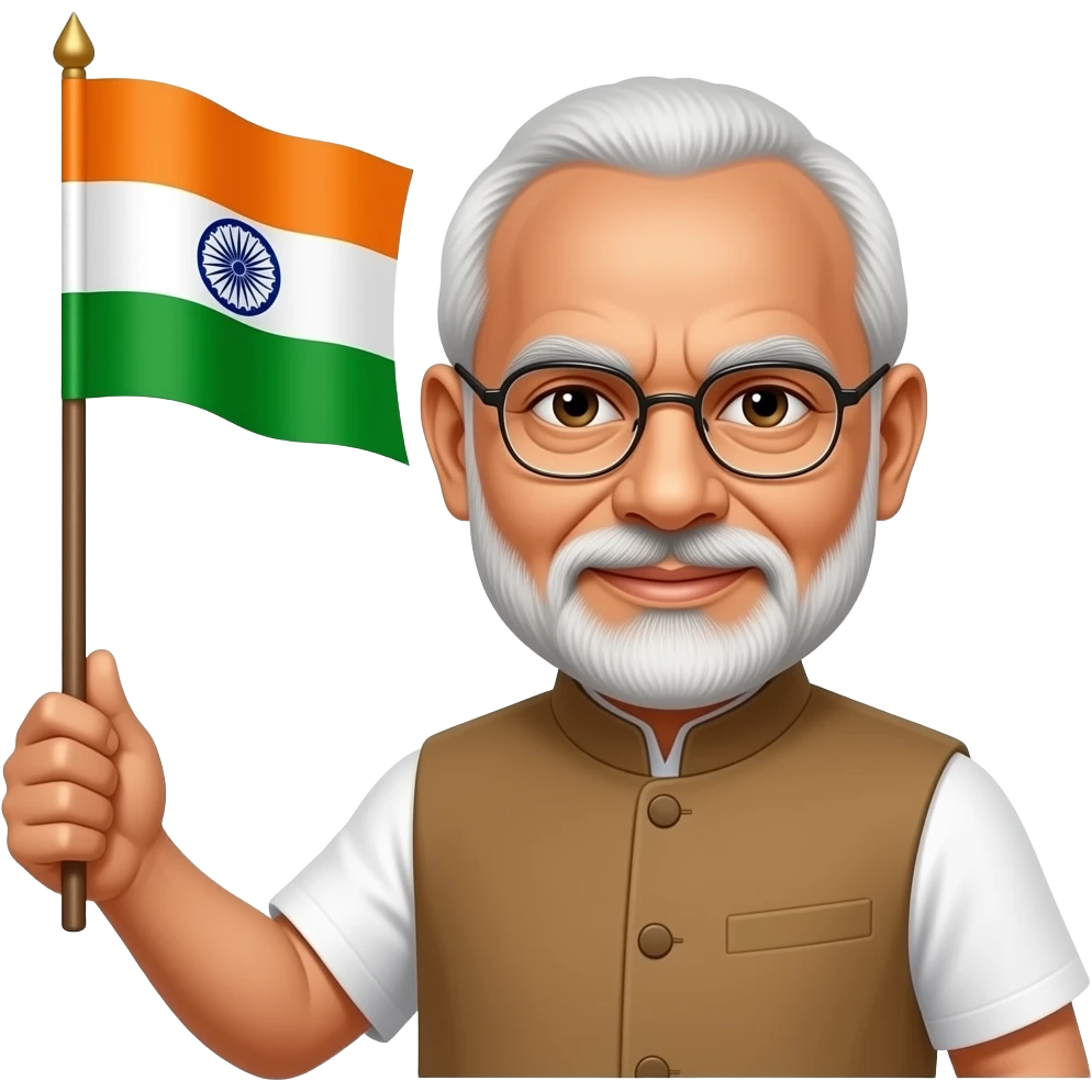 Narendra modi with BJP flag in hand emoji emoji