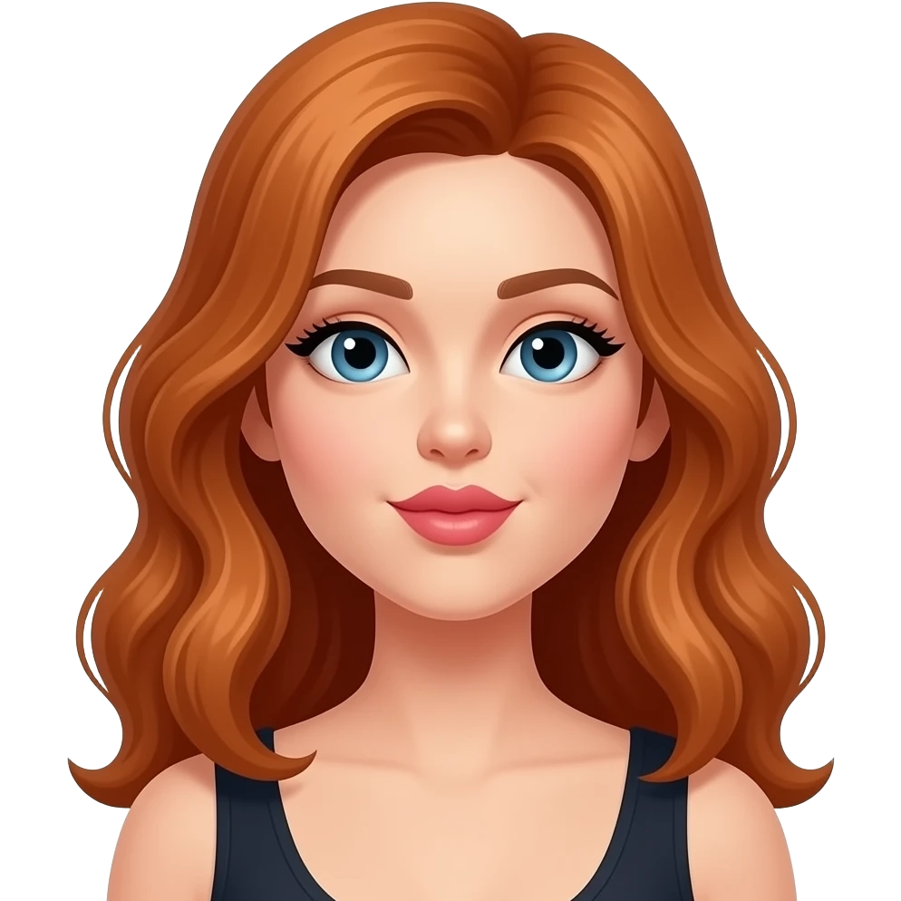 Mujer de cabello cobrizo tirando un beso emoji