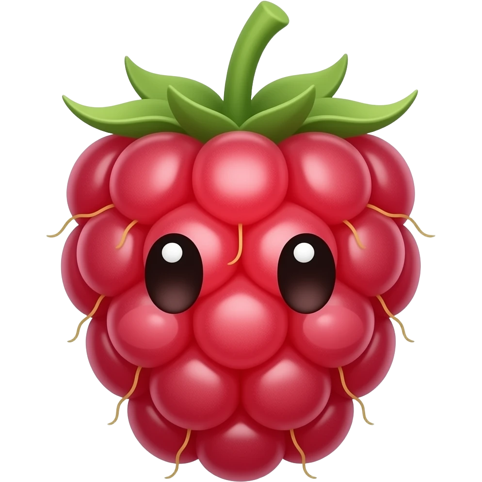 Framboise avec des yeux mignons emoji