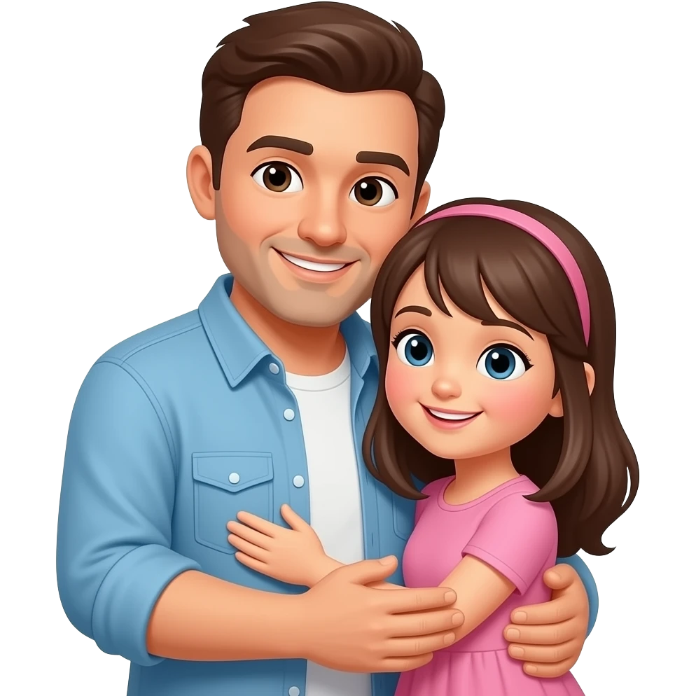 A father hugs daughter emoji