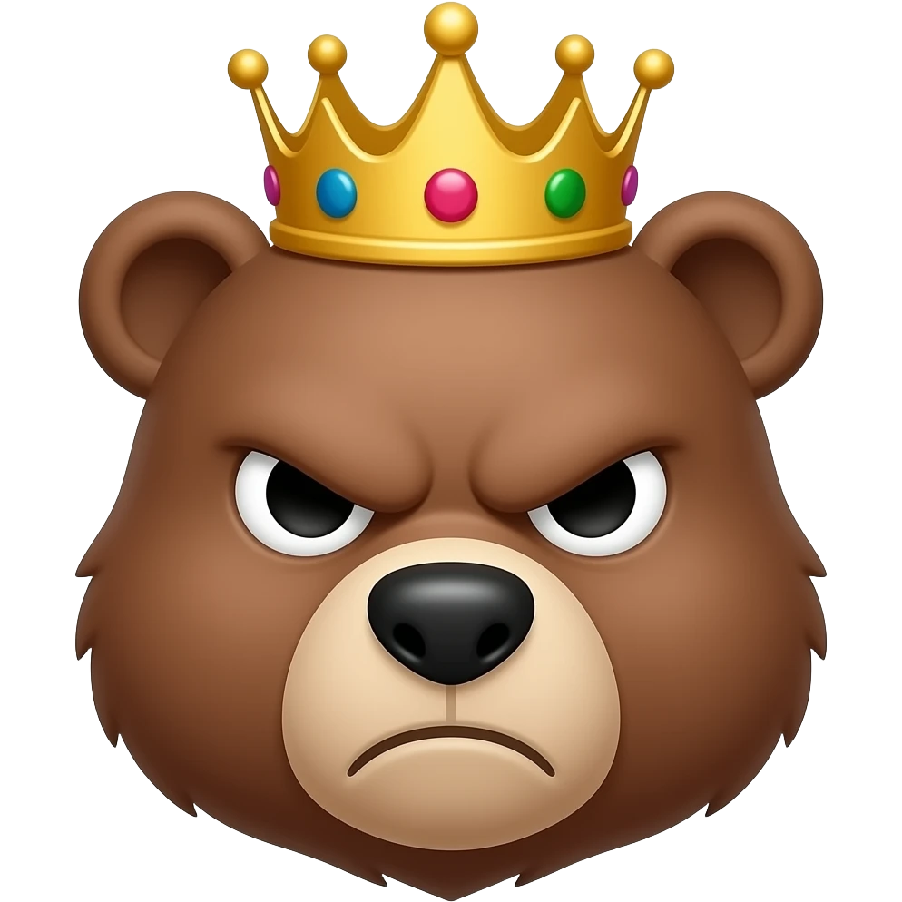 angry bear head king emoji