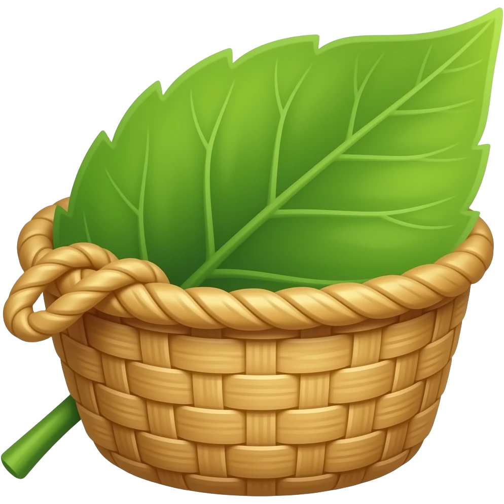 leaf weaved basket emoji