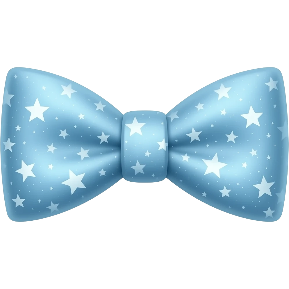 Light blue starry light blue magical bowtie emoji