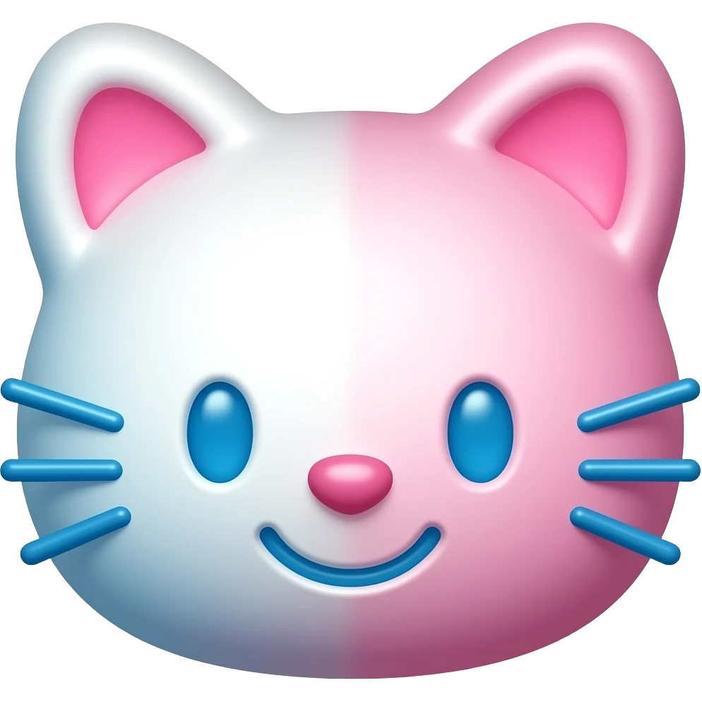 Pink and blue gummy bear hello Kitty head emoji