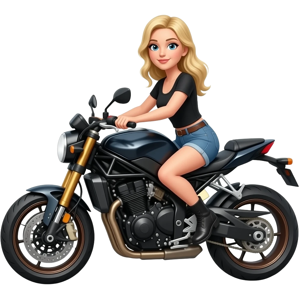 Blonde woman riding a motorcycle emoji