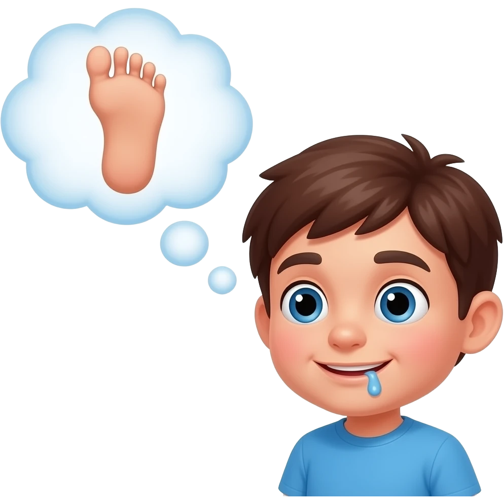 cute drooling emoji thinking about feet emoji