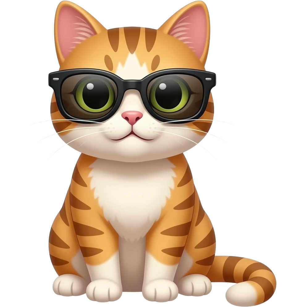 Cat wearing sunglasses emoji | AI Emoji Generator