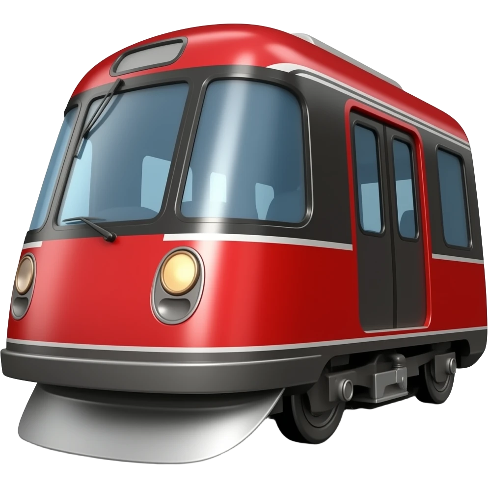 Apple emoji style red trackless train emoji