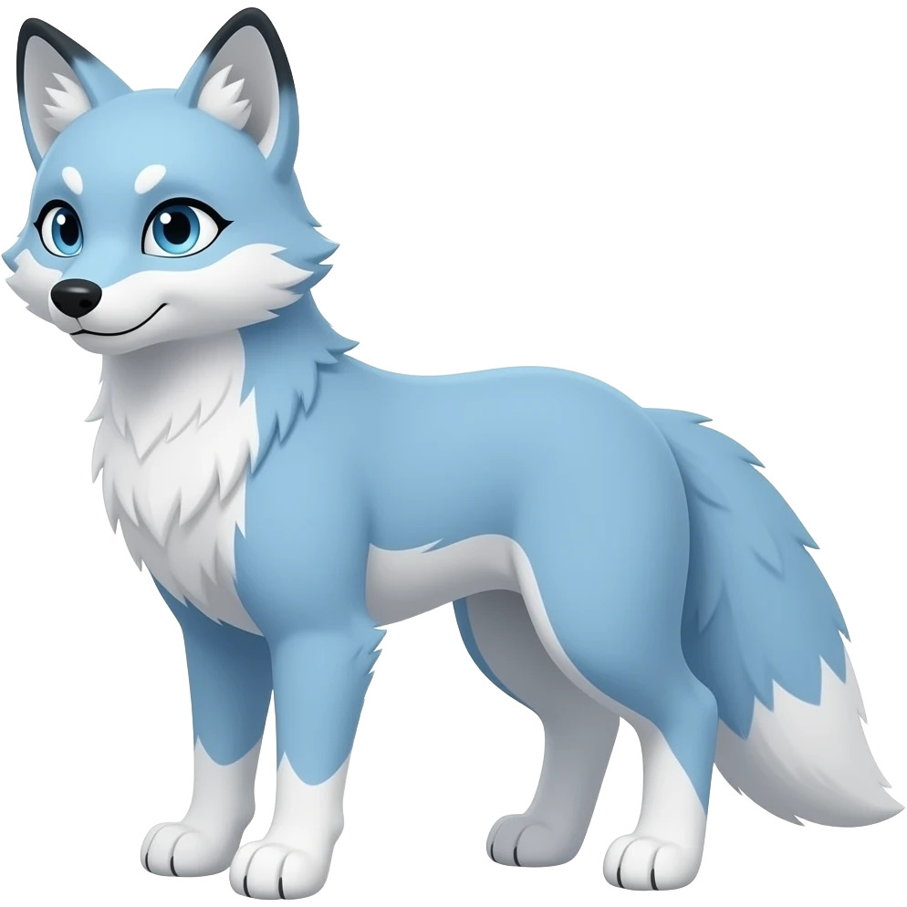 Female Arctic fox furry,fursona emoji