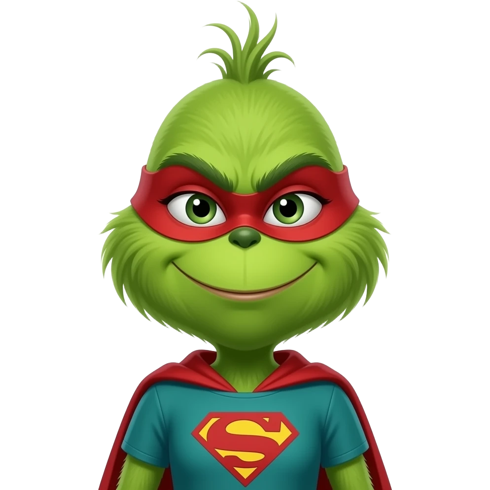 genera un emoji de el grinch super girl emoji