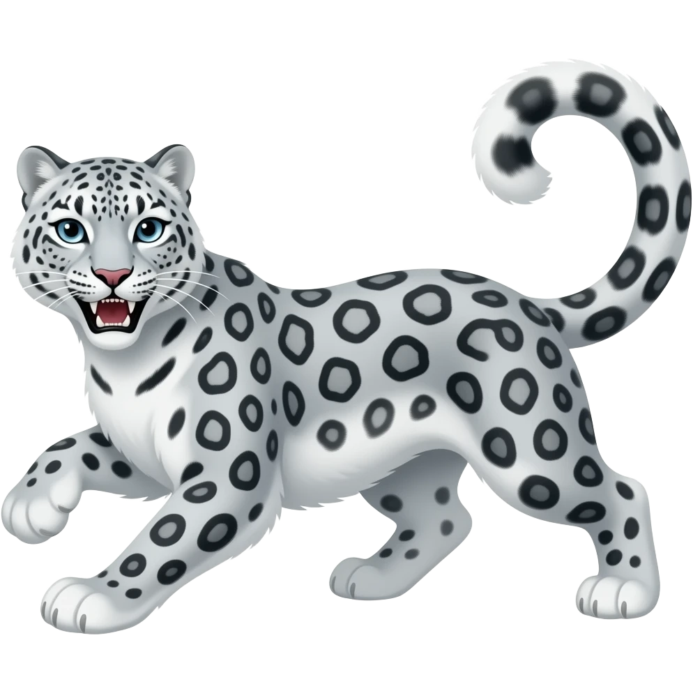 snow leopard is fighting emoji