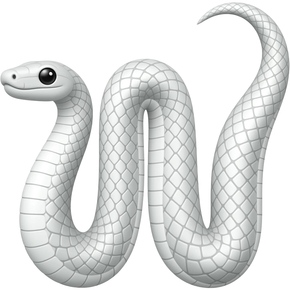 white snake formed into the letter W emoji