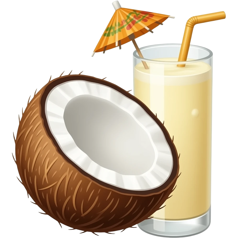coconut drink with small umbrella emoji