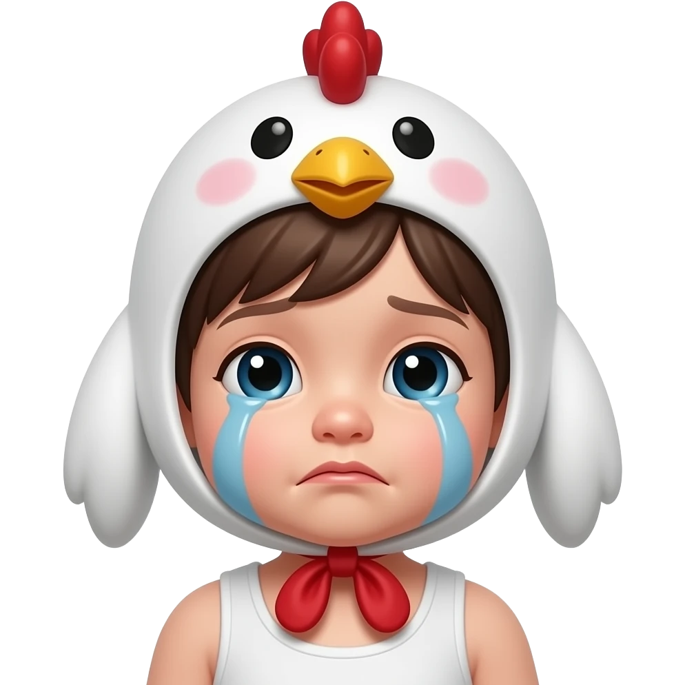 아기얼굴,징징, 한국인, 앞머리 있는, 병아리모자 상반신 emoji