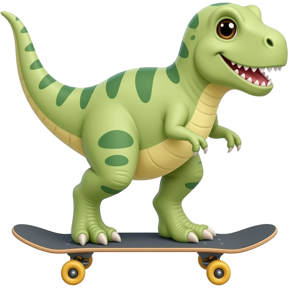 Dinosaur on a skateboard emoji
