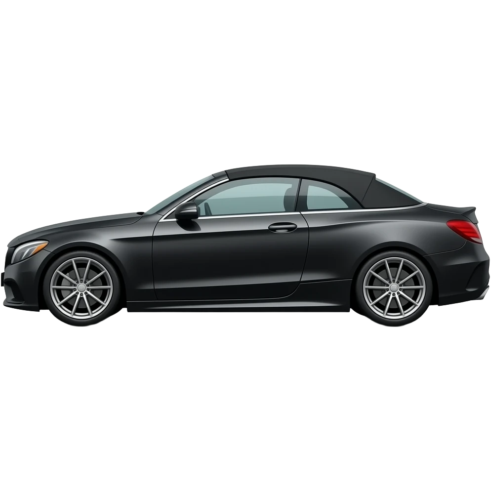 Blavk convertible car side view emoji