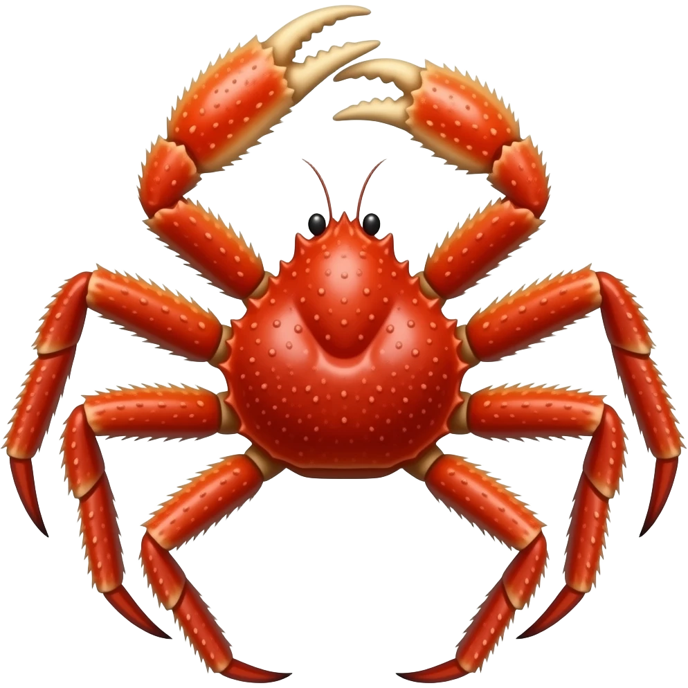 Japanesse Spider crab front view, emoji