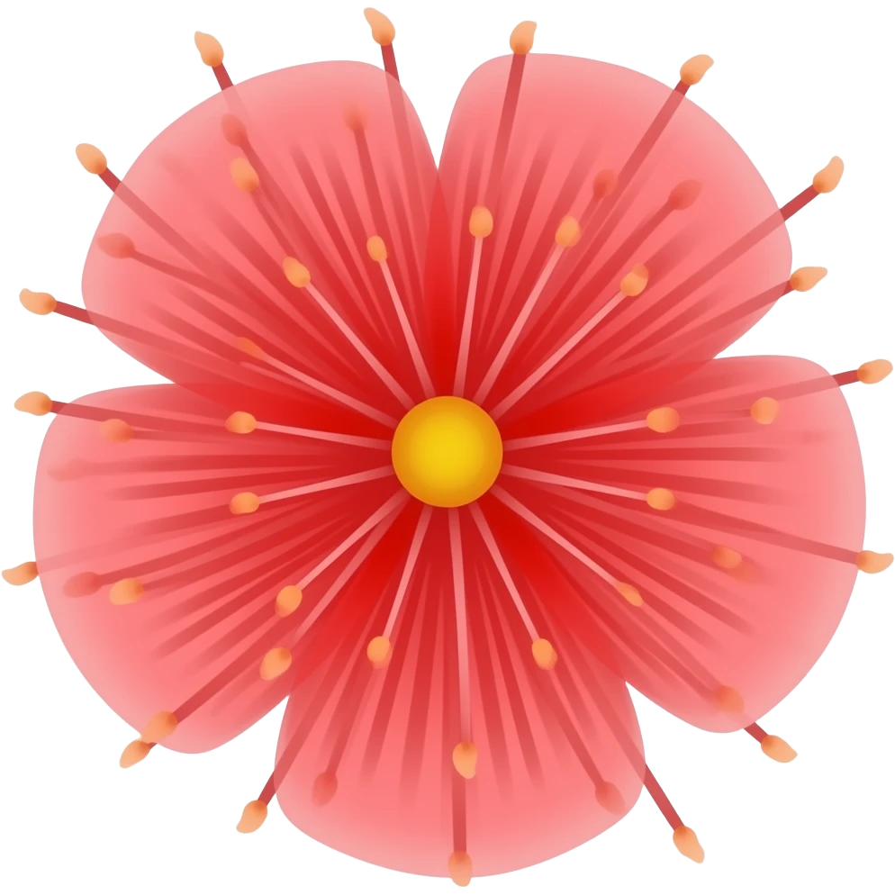 Translucent red flowers emoji
