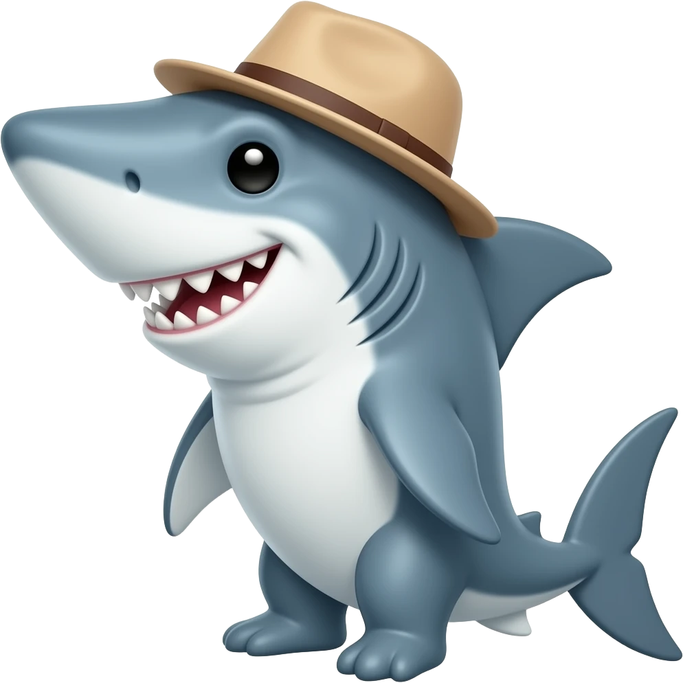 Tiburón con sombrero emoji