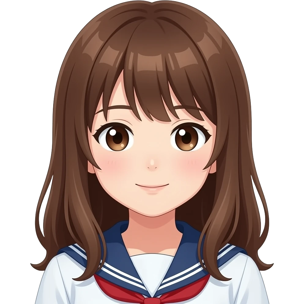 Anime girl with brown hair emoji