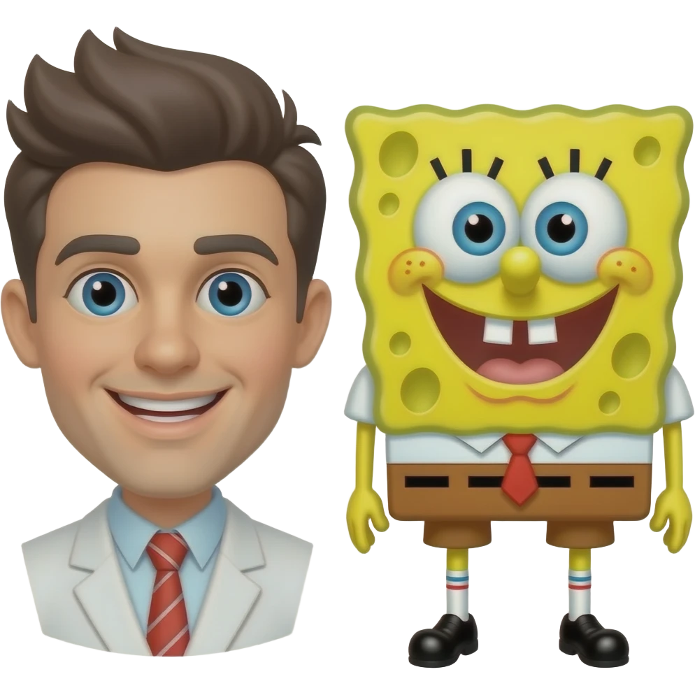 Number blocks characters and SpongeBob SquarePants emoji