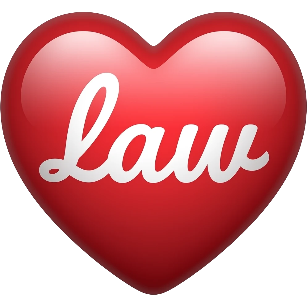 heart that is getting written on, it says law emoji