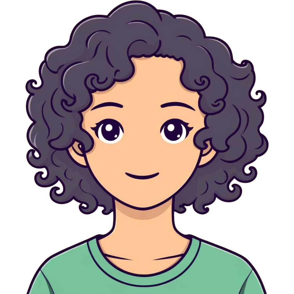 curly hair emoji