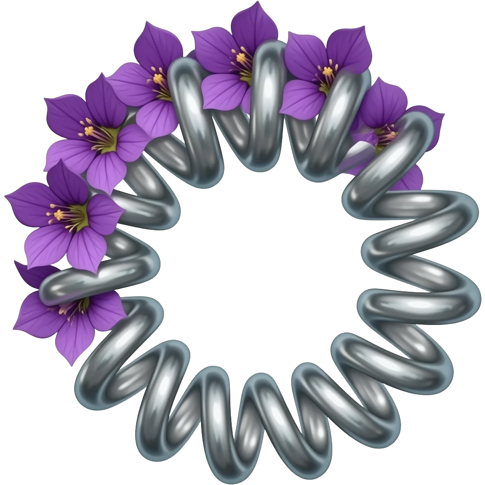 Sharp cork Screw with violet flowers emoji