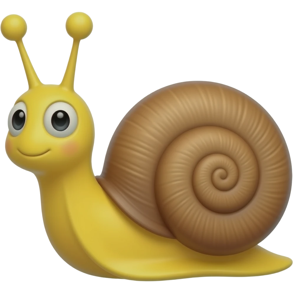 Gary, o caracol, na cor amarelo e olhos nas pontas das antenas emoji
