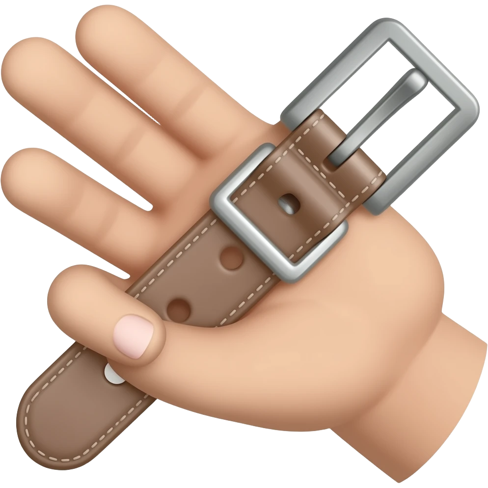Hand holding belt emoji