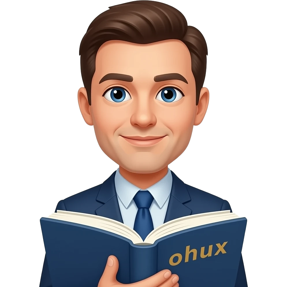 Homme avec livre emoji
