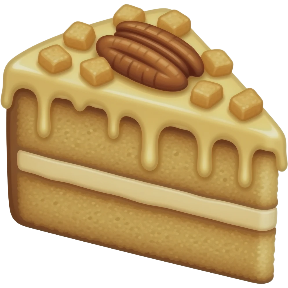 Butter pecan cake slice emoji