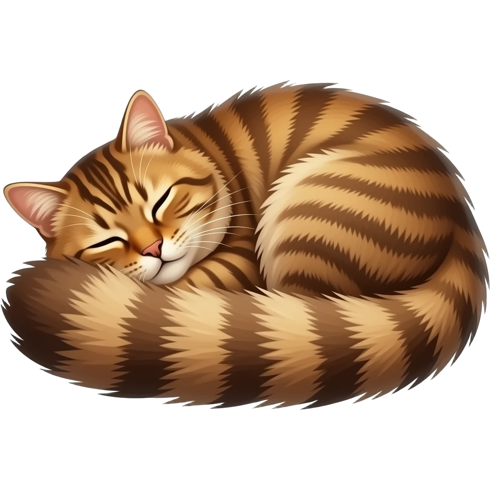 Longhaired Brown Tabby sleeping in my lap. emoji