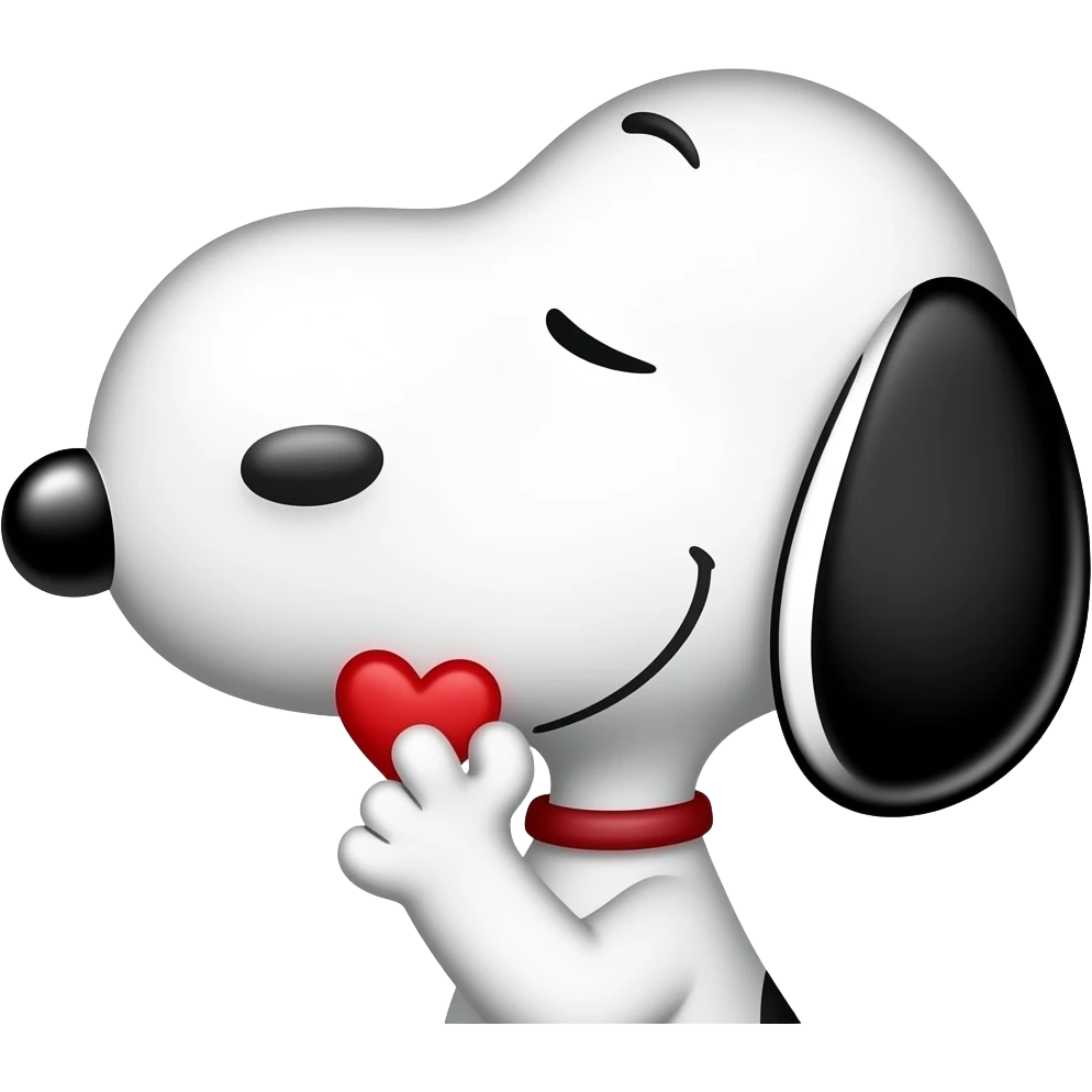 snoopy blowing a kiss emoji