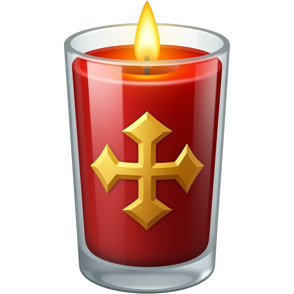 Red tall glass Orthodox vigil candle emoji
