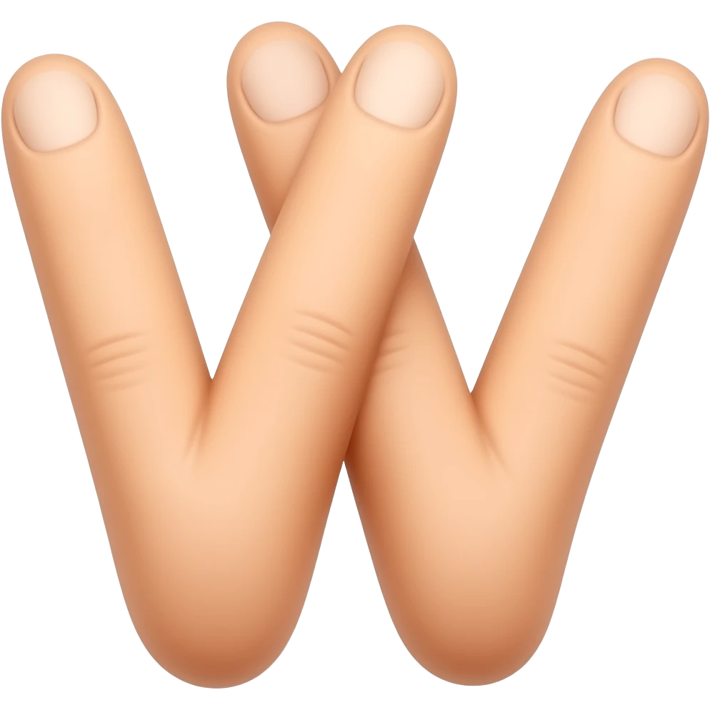 Westside hand gesture “w” two middle fingers crossed emoji
