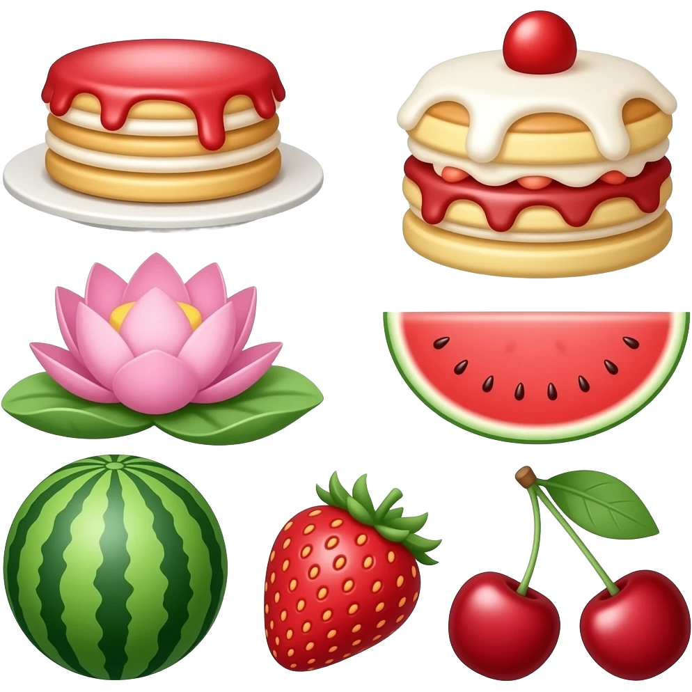 🎀🥞🎂🪻🍉🍓🍒 emoji