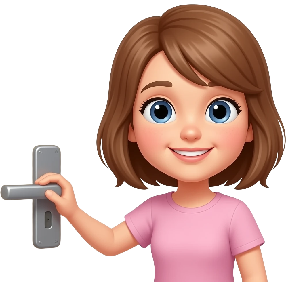 a girl is knocking a door emoji