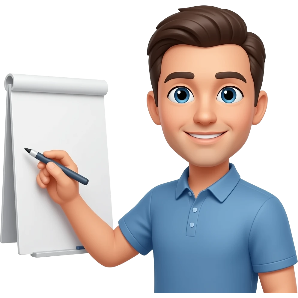 whiteboard with person emoji