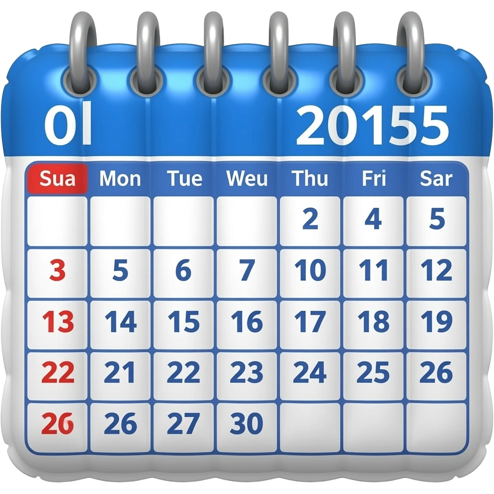 inflatable calendar color #003B73 emoji