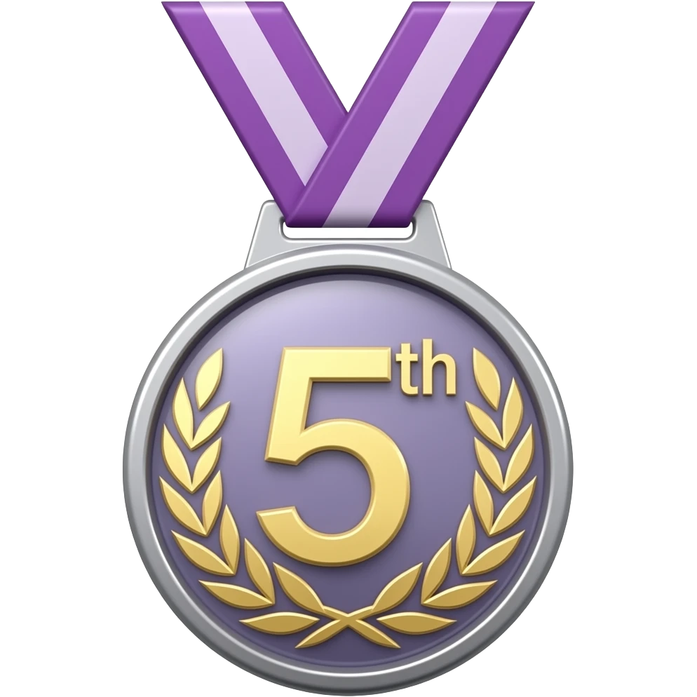 5 place medal purple emoji